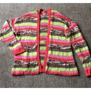 LULUS • Rehab Multicolored Knit Open Front Cardigan Sz M/L